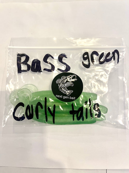 Bass Green Curly Tails