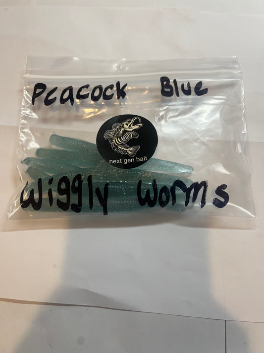 Peacock Blue Wiggly Worms